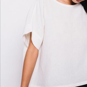Elizabeth Suzann Georgia Silk Tee | one size | Ivory | silk crepe